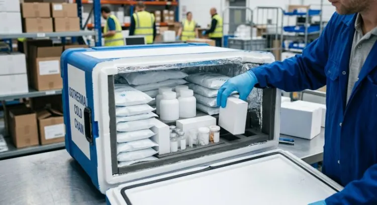 Solution passive chaîne du froid : emballage PCM, pharmacie et frais
